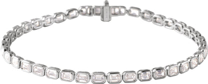 6 1/4 Ctw Emerald Lab-Grown Diamond Line Bracelet