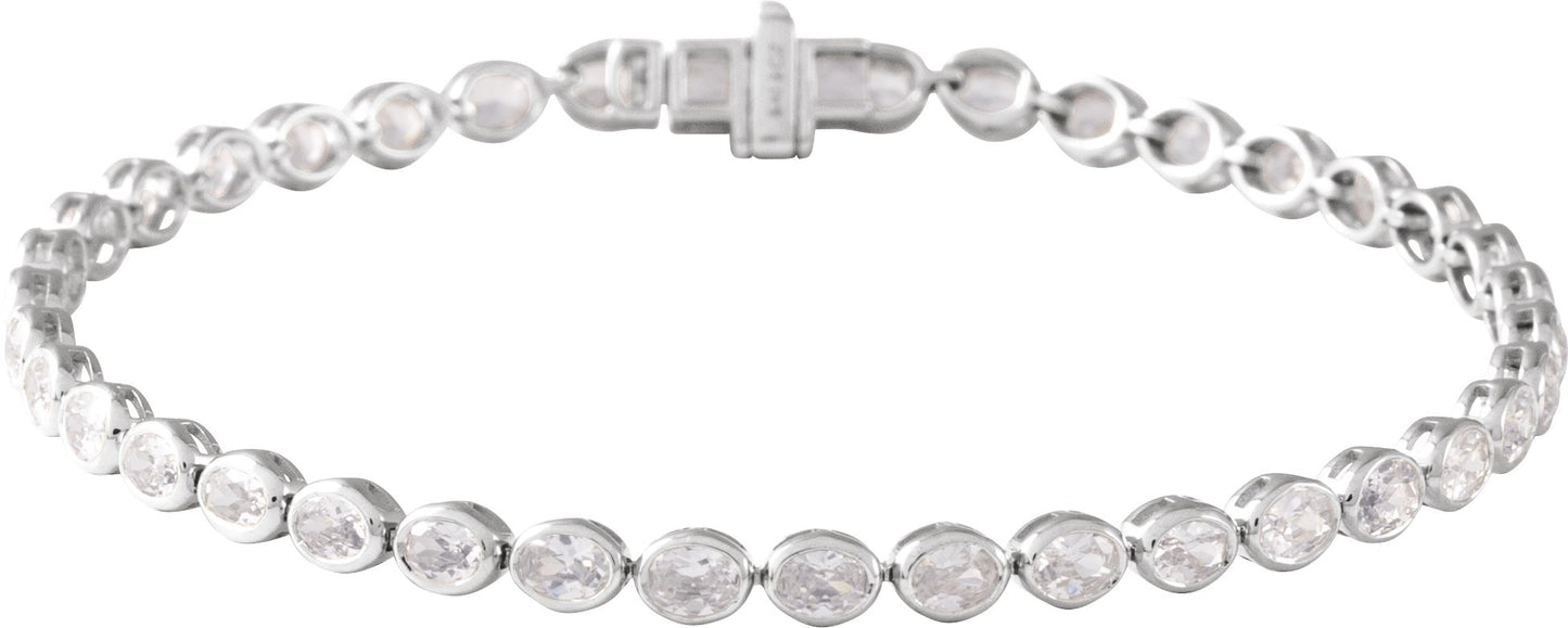 4 9/10 Ctw Oval Lab-Grown Diamond Line Bracelet