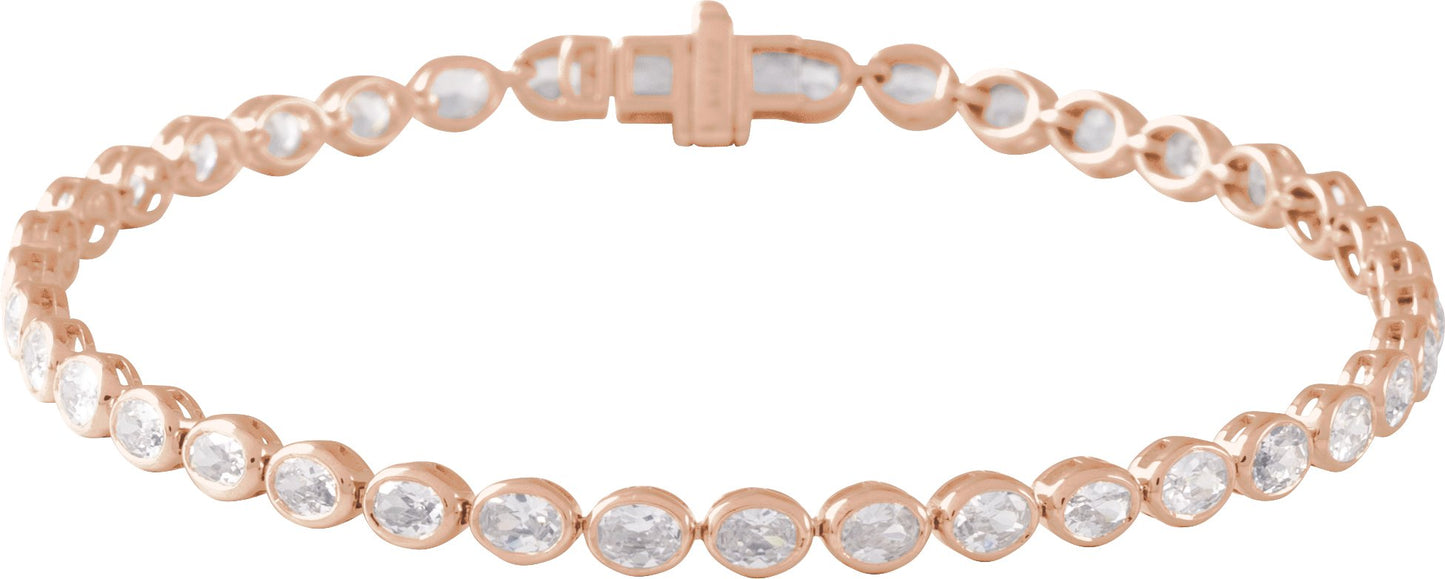 4 9/10 Ctw Oval Lab-Grown Diamond Line Bracelet - Rose Gold - Lab Grown Diamond