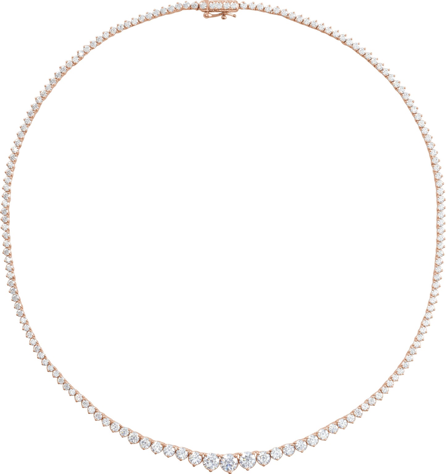 9 1/2 Ctw Lab-Grown Diamond Line Necklace - Rose Gold - Lab Grown Diamond
