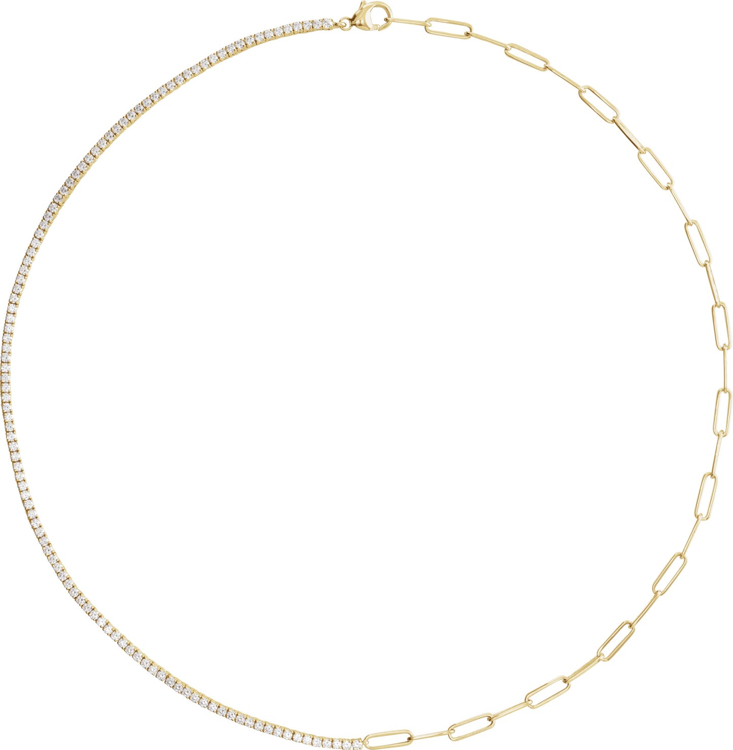 3 1/4 Lab-Grown Diamond Line Necklace - Yellow Gold - Lab Grown Diamond
