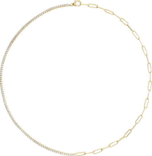 3 1/4 Lab-Grown Diamond Line Necklace - Yellow Gold - Lab Grown Diamond
