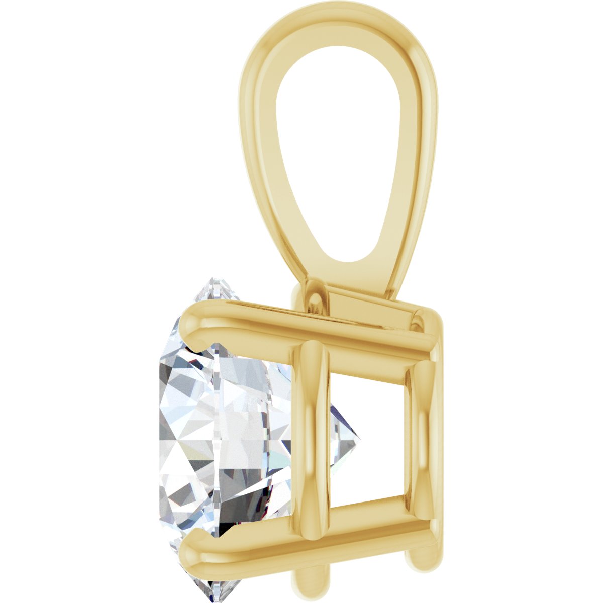 1/2 Ct Lab-Grown Diamond Solitaire 4-Prong Necklace - Rose Gold - Lab Grown Diamond