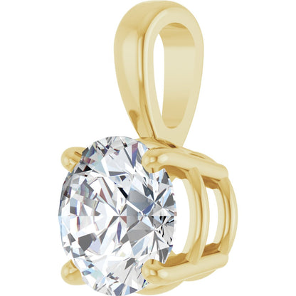 1 1/4 Ct Lab-Grown Diamond Solitaire 4-Prong Necklace - Yellow Gold - Lab Grown Diamond