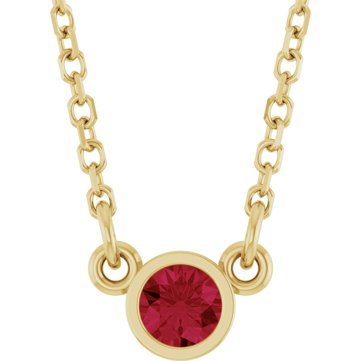 Lab-Grown Ruby Solitaire Necklace