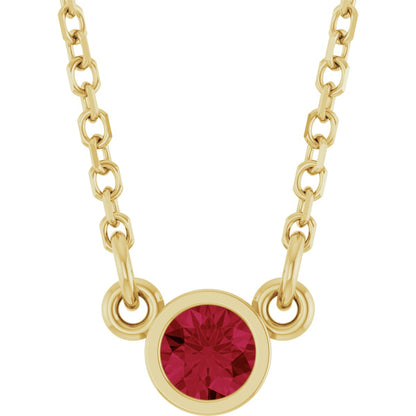 Lab-Grown Ruby Solitaire Necklace