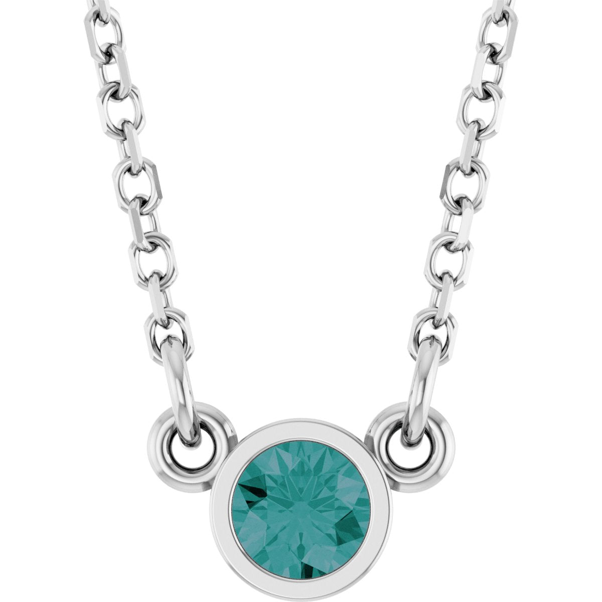 Lab-Grown Alexandrite Solitaire Necklace - Lab Grown Diamond