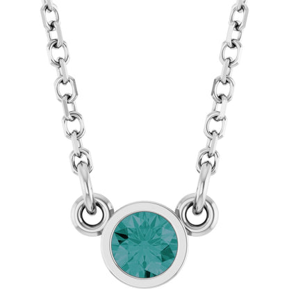Lab-Grown Alexandrite Solitaire Necklace - Lab Grown Diamond
