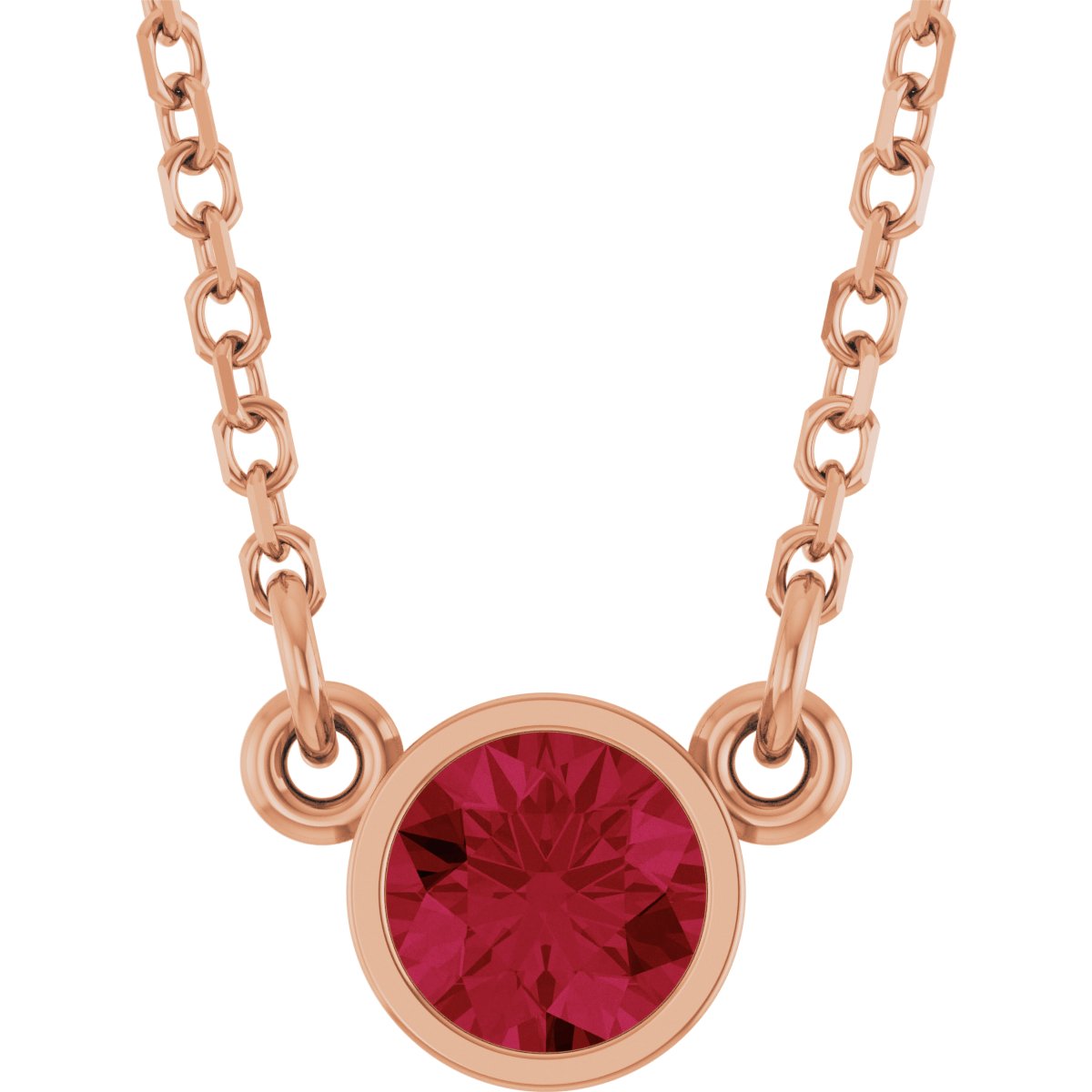 Lab-Grown Ruby Solitaire Necklace