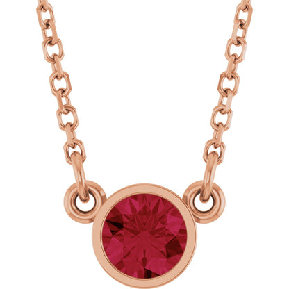 Lab-Grown Ruby Solitaire Necklace