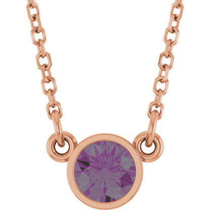Lab-Grown Alexandrite Solitaire Necklace