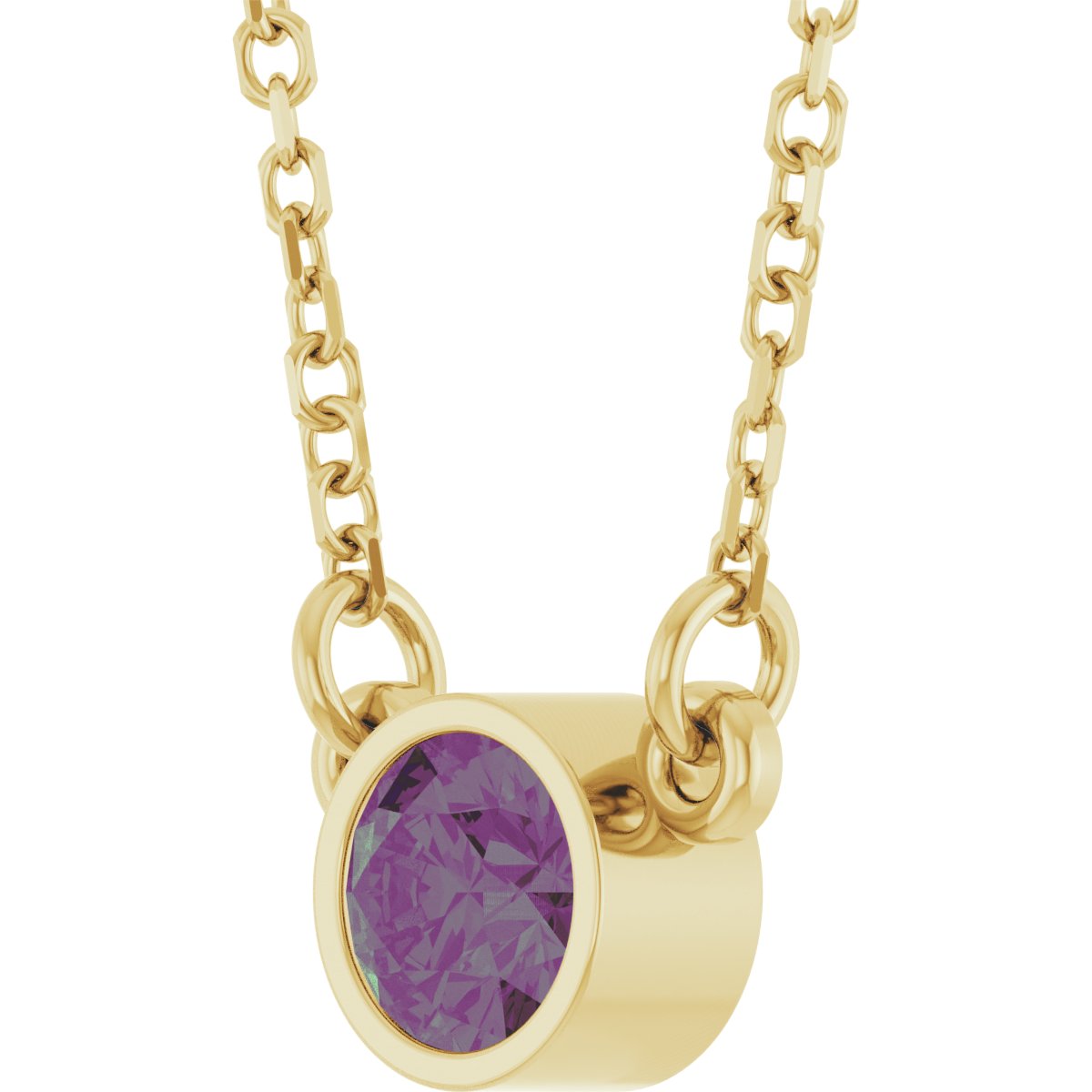 1/2 Ct Lab Grown Diamond Solitaire Necklace - Yellow Gold - Lab Grown Diamond