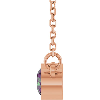 1/2 Ct Lab Grown Diamond Solitaire Necklace - Rose Gold - Lab Grown Diamond
