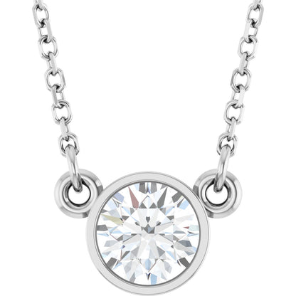 1/2 Ct Lab Grown Diamond Solitaire Necklace