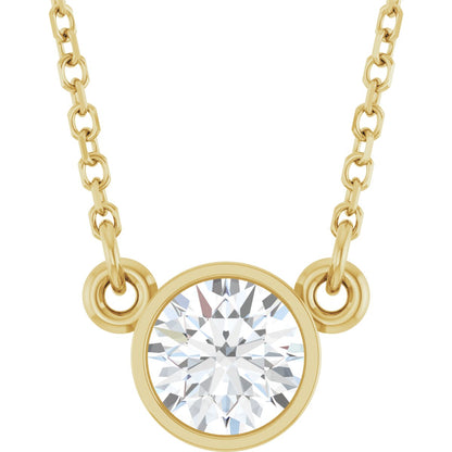 1/2 Ct Lab Grown Diamond Solitaire Necklace