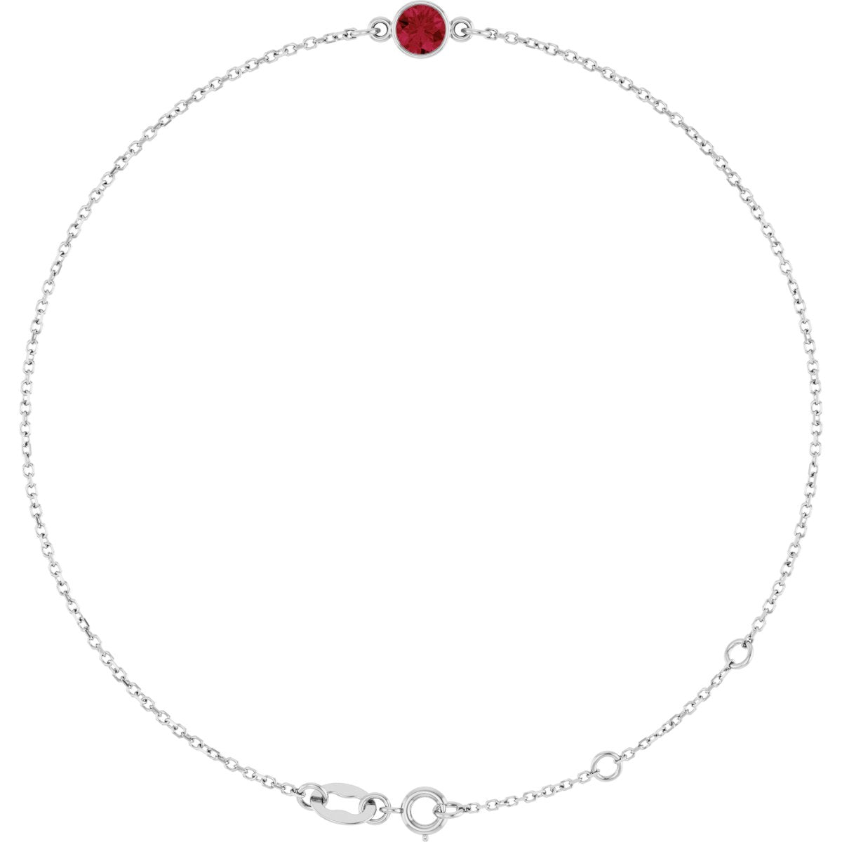 Lab-Grown Ruby Bezel-Set Bracelet - Lab Grown Diamond