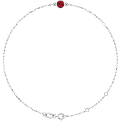 Lab-Grown Ruby Bezel-Set Bracelet - Lab Grown Diamond