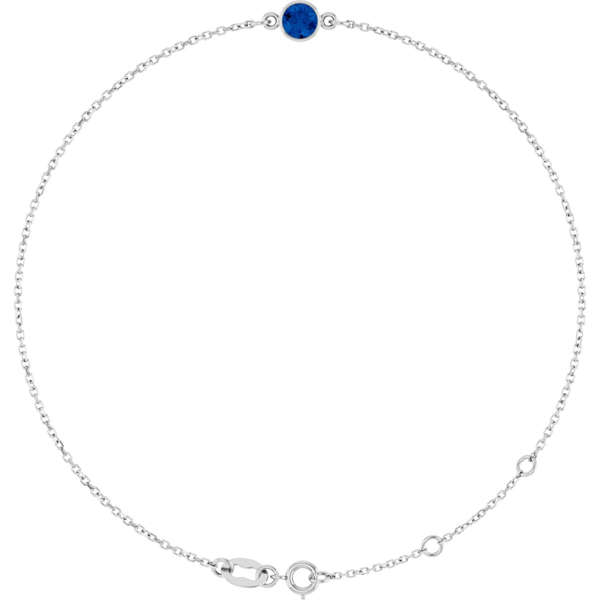 Lab-Grown Blue Sapphire Bezel-Set Bracelet - Lab Grown Diamond