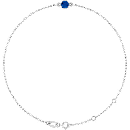 Lab-Grown Blue Sapphire Bezel-Set Bracelet - Lab Grown Diamond