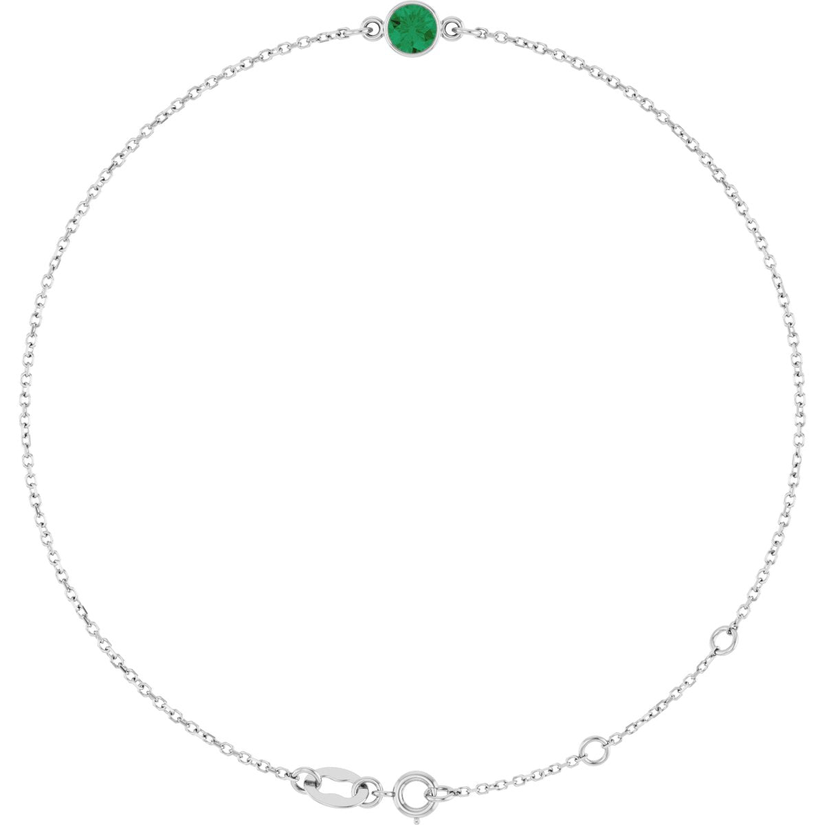Lab-Grown Emerald Bezel-Set Bracelet - Lab Grown Diamond