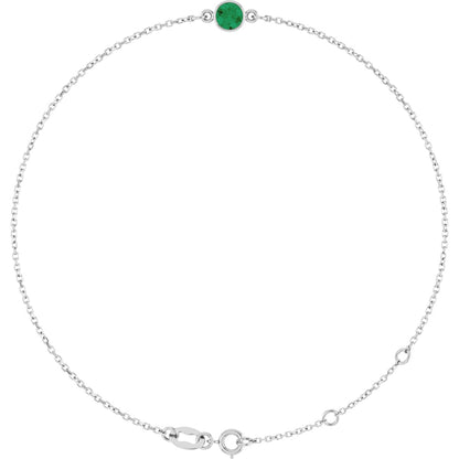 Lab-Grown Emerald Bezel-Set Bracelet - Lab Grown Diamond