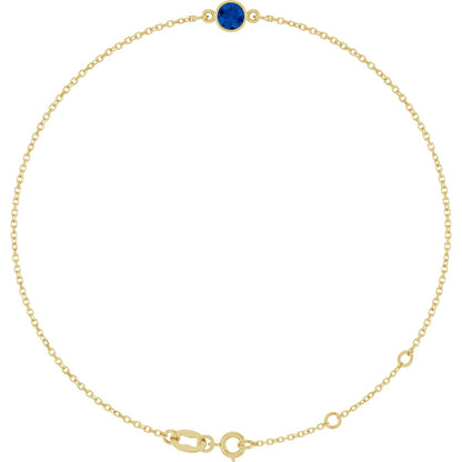 Lab-Grown Ruby Bezel-Set Bracelet - Yellow Gold - Lab Grown Diamond
