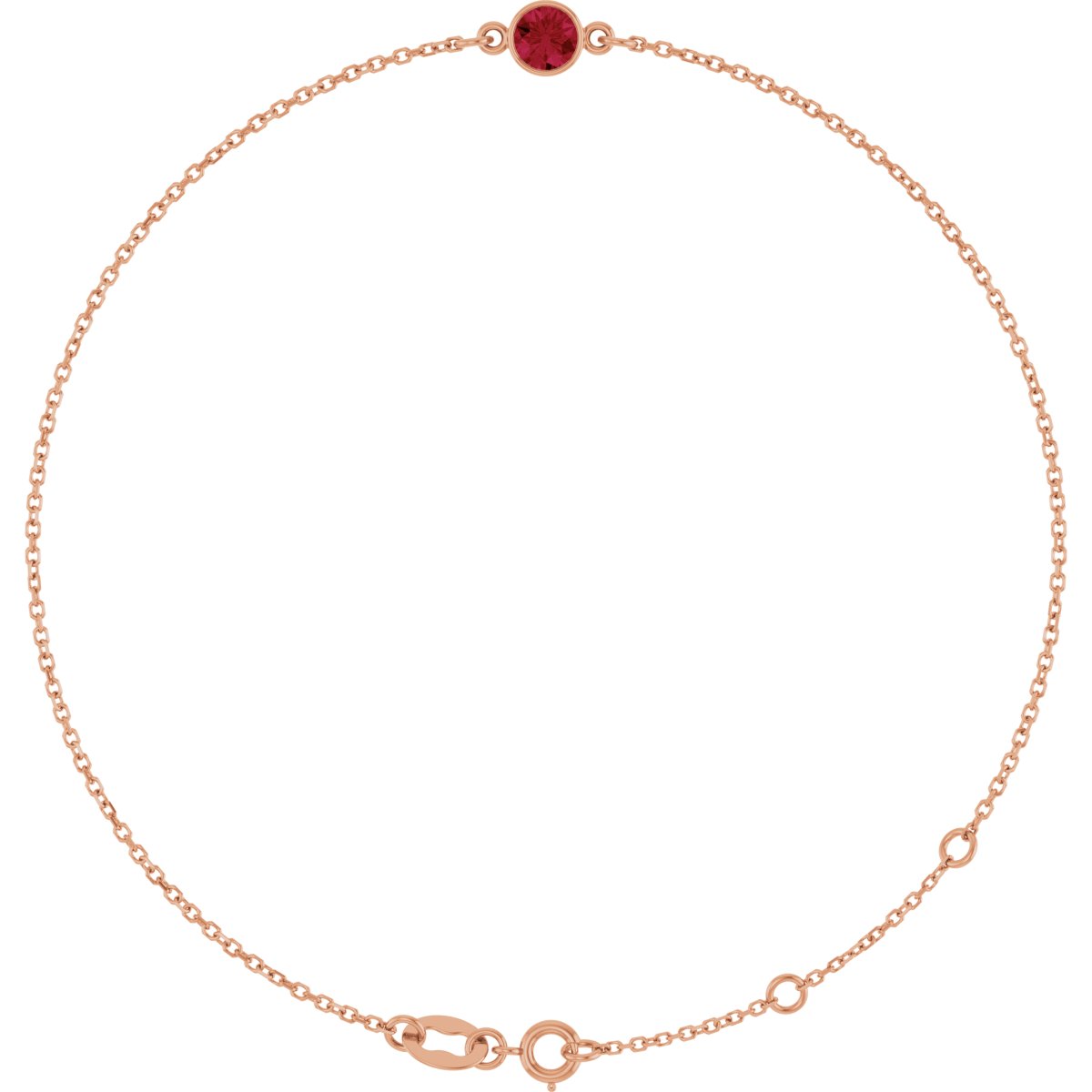 Lab-Grown Alexandrite  Bezel-Set Bracelet - Rose Gold - Lab Grown Diamond