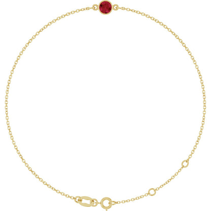 Lab-Grown Emerald Bezel-Set Bracelet - Yellow Gold - Lab Grown Diamond