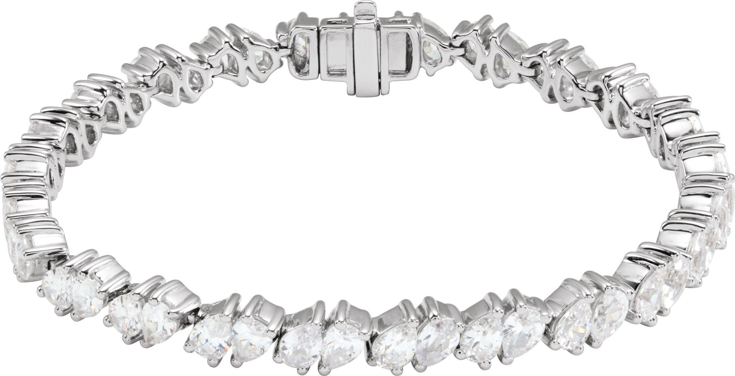9 1/2 Ctw Pear Lab-Grown Diamond Line Bracelet