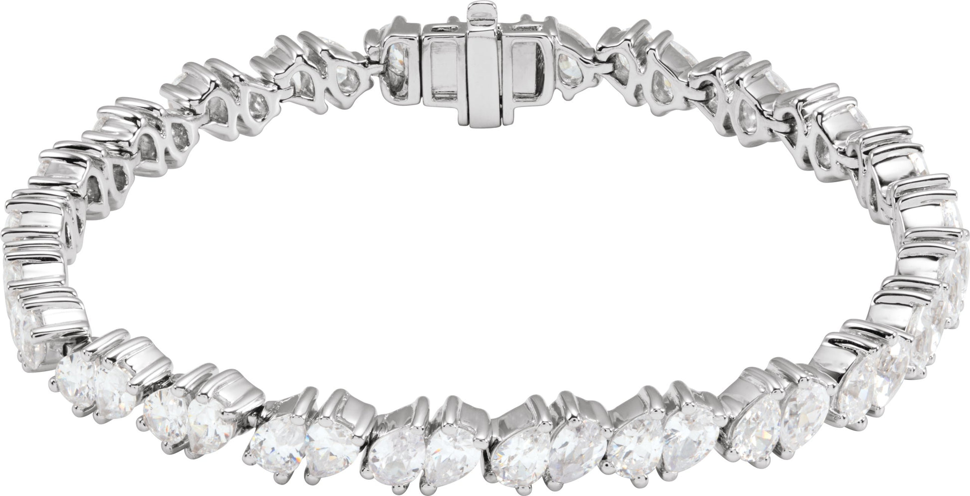 9 1/2 Ctw Pear Lab-Grown Diamond Line Bracelet