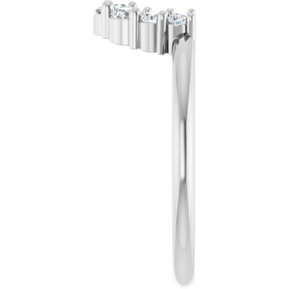 1/3 Ctw Lab-Grown Diamond Contour Band - White Gold - Lab Grown Diamond