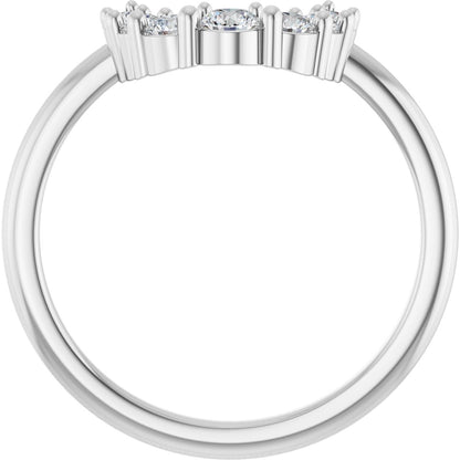 1/3 Ctw Lab-Grown Diamond Contour Band - White Gold - Lab Grown Diamond