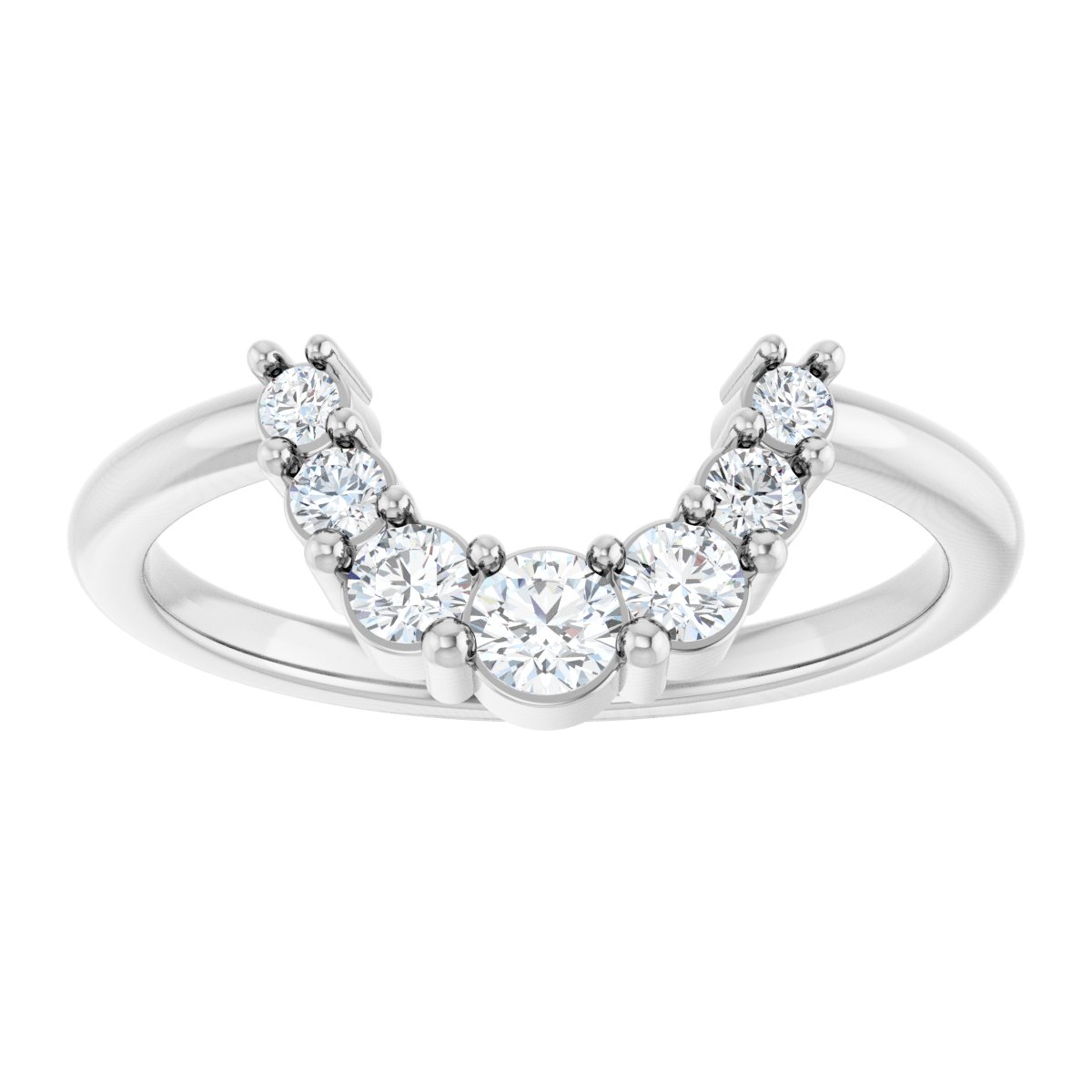 1/3 Ctw Lab-Grown Diamond Contour Band - White Gold - Lab Grown Diamond
