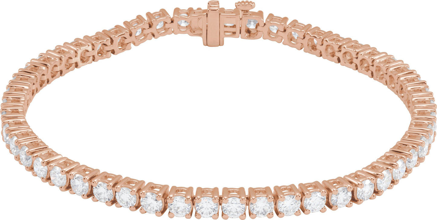 6 Ctw Lab-Grown Diamond Line Bracelet - Rose Gold - Lab Grown Diamond