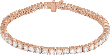 6 Ctw Lab-Grown Diamond Line Bracelet - Rose Gold - Lab Grown Diamond
