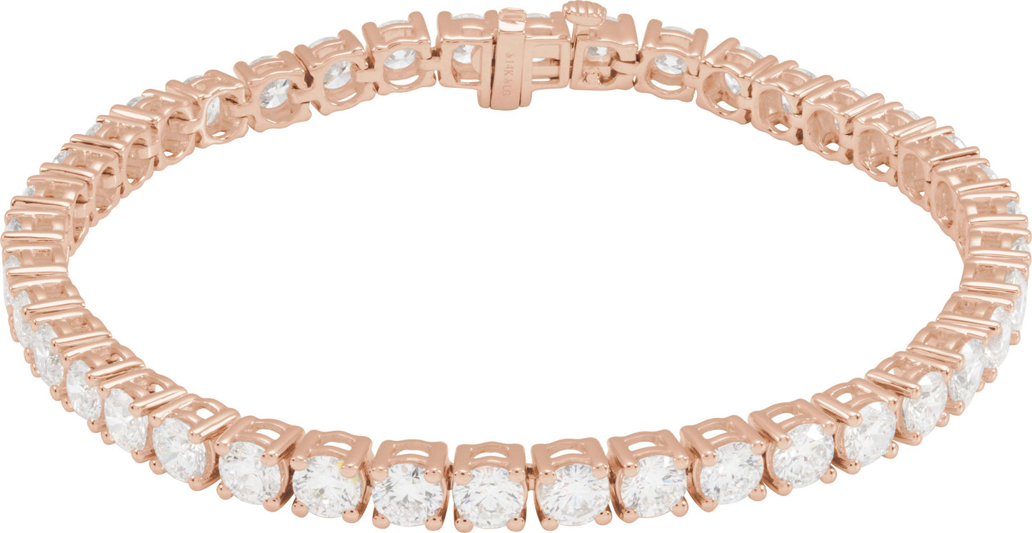 10 Ctw Lab-Grown Diamond Line Bracelet - Rose Gold - Lab Grown Diamond