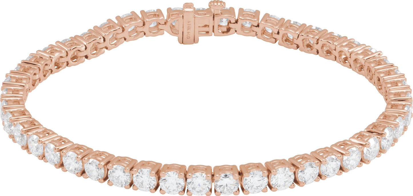 9 Ctw Lab-Grown Diamond Line Bracelet - Rose Gold - Lab Grown Diamond