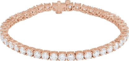 9 Ctw Lab-Grown Diamond Line Bracelet - Rose Gold - Lab Grown Diamond