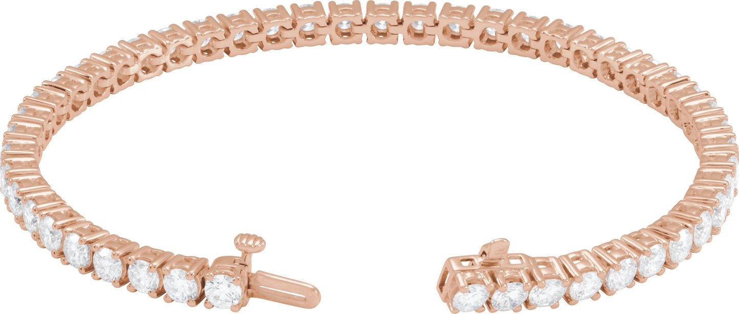 7 Ctw Lab-Grown Diamond Line Bracelet - Rose Gold - Lab Grown Diamond