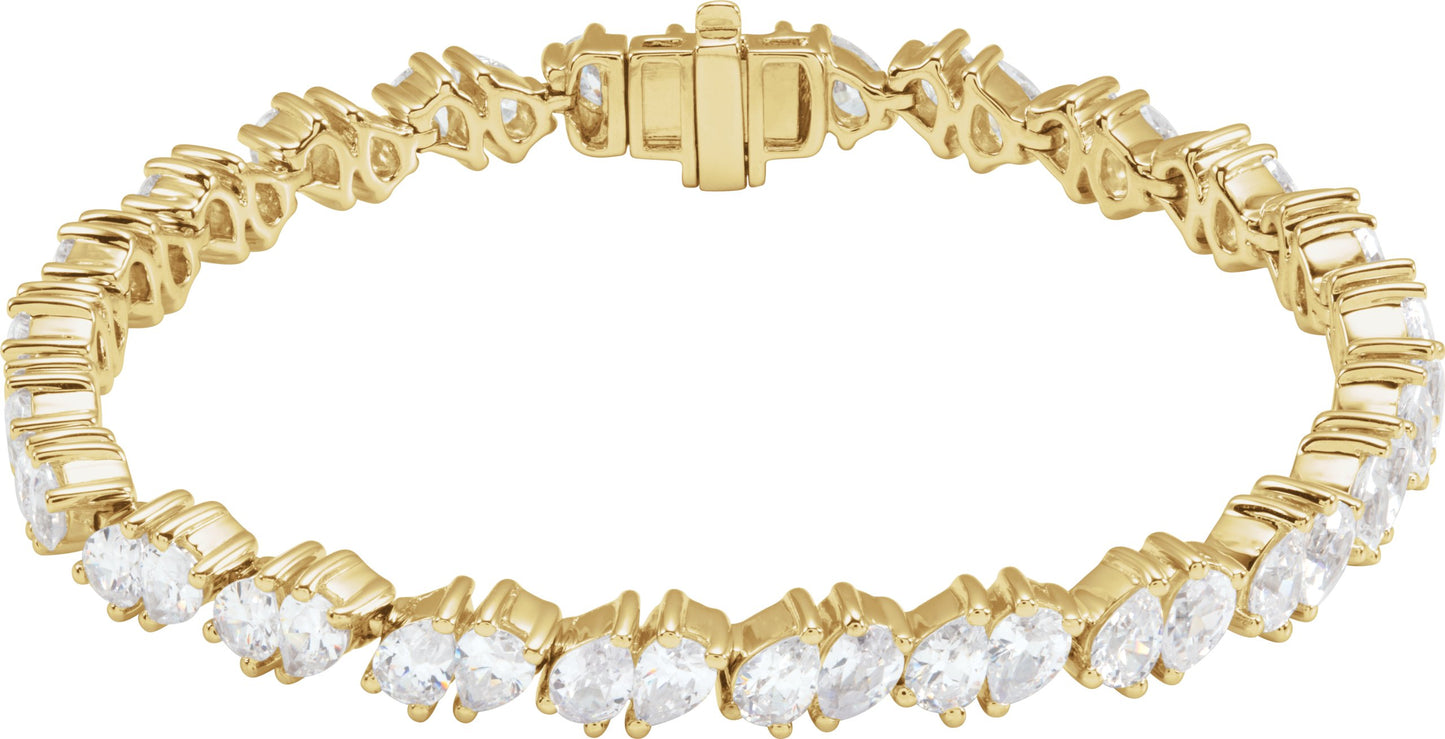 9 1/2 Ctw Pear Lab-Grown Diamond Line Bracelet - Lab Grown Diamond