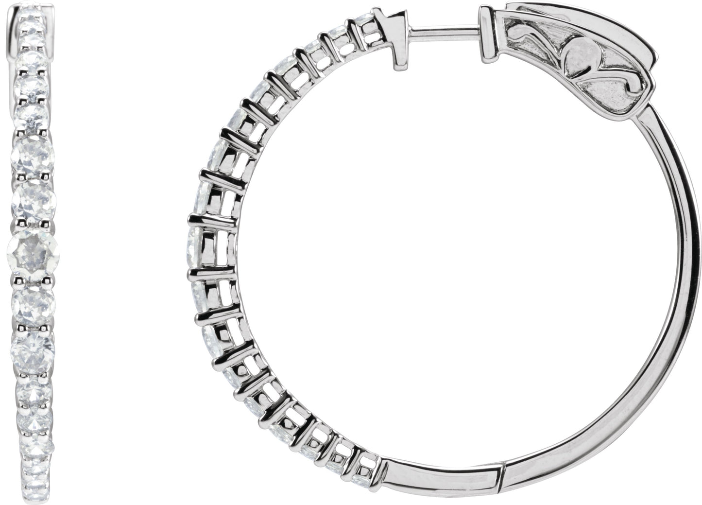 1 1/3 Ctw Lab-Grown Diamond Graduated Hoops