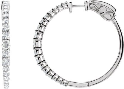 1 1/3 Ctw Lab-Grown Diamond Graduated Hoops