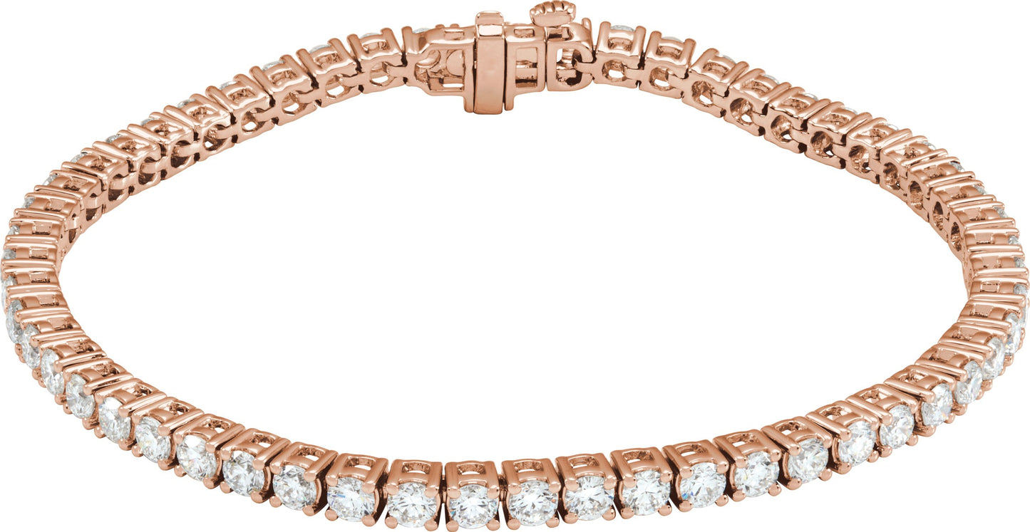 5 Ctw Lab-Grown Diamond Line Bracelet - Rose Gold - Lab Grown Diamond