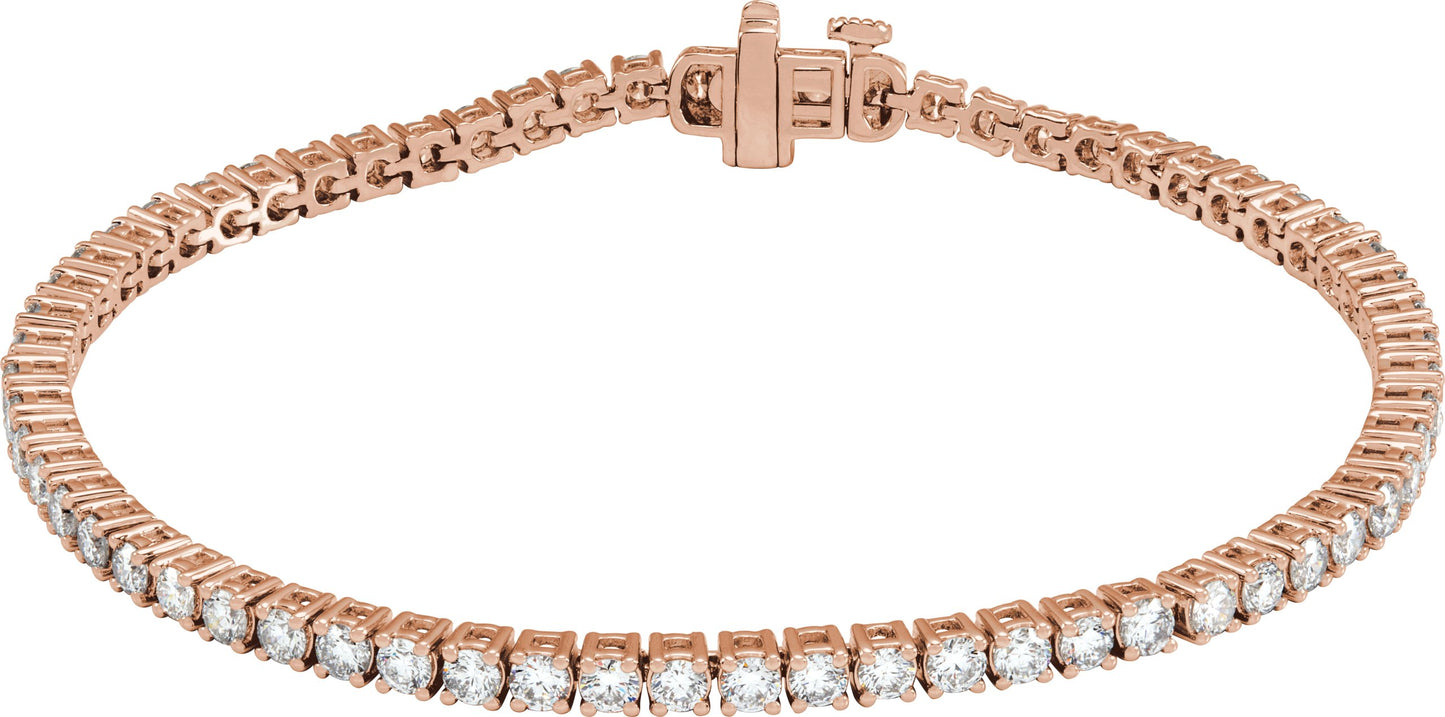 4 Ctw Lab-Grown Diamond Line Bracelet - Rose Gold - Lab Grown Diamond