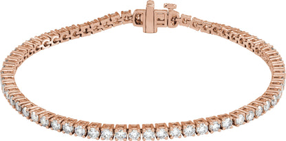 4 Ctw Lab-Grown Diamond Line Bracelet - Rose Gold - Lab Grown Diamond