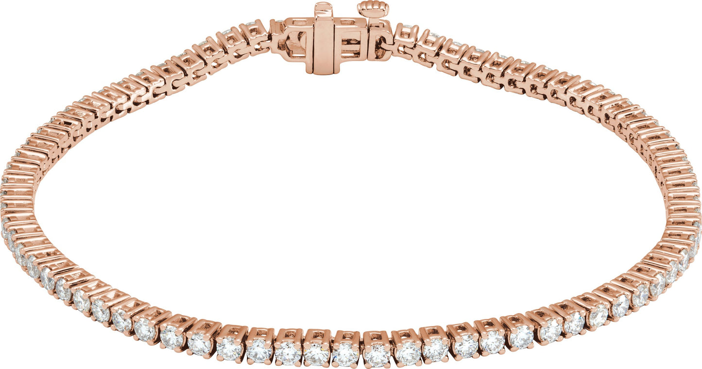 3 Ctw Lab-Grown Diamond Line Bracelet - Rose Gold - Lab Grown Diamond