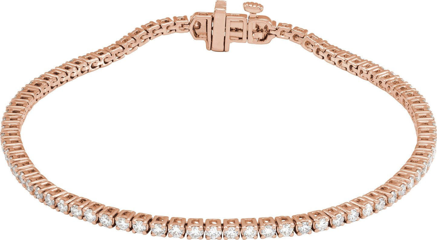 2 Ctw Lab-Grown Diamond Line Bracelet - Rose Gold - Lab Grown Diamond