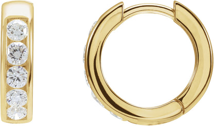 5/8 Ctw Lab Grown Diamond Hinged Hoop Earrings