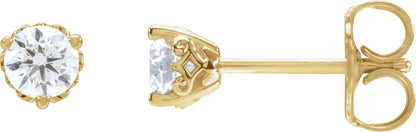 1/3 Ctw Lab-Grown Diamond 3-Prong Vintage-Inspired Earrings - Lab Grown Diamond