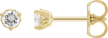 1/5 Ctw Lab-Grown Diamond 3-Prong Scroll Earrings